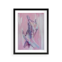 Plakat w ramie 30x40 - Splecione - obraz olejny, pastelowe kolory - rama czarna