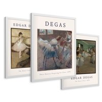 Zestaw obrazy w ramie 30x40 galeria - Degas, impresjonizm, baletnice - rama biała