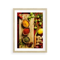 Plakat w ramie 40x50 - Smakowy Zmysł - przyprawy, kuchnia - rama drewno