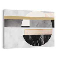 Obraz na płótnie 70x50 - Biało-Czarne Formy - nowoczesna geometria, koło