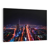 Obraz na płótnie 120x80 - Nocne oświetlenie miasta - miasto, noc