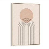 Obraz w ramie 80x120 - Konturem Zdefiniowane - boho plakat, minimalizm - rama drewno
