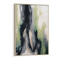 Obraz w ramie 50x70 - Sfumowane zmysły artysty - rozmyte kolory, zieleń - rama drewno