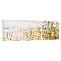 Obraz na płótnie 90x30 - Oaza nad morzem: plaża i roślinność - plaża, morze