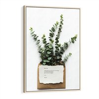 Obraz w ramie 80x120 - Eukaliptusowa harmonia - eukaliptus, liście - rama drewno