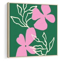 Obraz w ramie 50x50 - Wewnętrzne Fale - abstrakcyjny plakat, boho styl - rama drewno