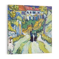 Obraz na płótnie 80x80 - "Schody w Auvers" (1890) Vincent van Gogh - Reprodukcja - reprodukcja, obraz na płótnie