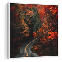 Obraz w ramie 50x50 - Jesienne Podróżowanie - fotografia, jesień - rama biała
