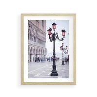 Plakat w ramie 40x50 - Przemijający urok miasta - miasto, uliczka - rama drewno