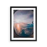 Plakat w ramie 40x50 - Widok z Góry - fotografia, zdjecie z okna samolotu - rama czarna