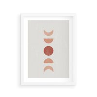 Plakat w ramie 30x40 - Mistyka Boho - boho plakat, beże brązy - rama biała