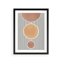 Plakat w ramie 30x40 - Taniec Linii - abstrakcyjna nowoczesna sztuka, koła okręgi - rama czarna
