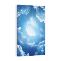 Obraz na płótnie 50x70 - Księżycowe Chmury - księżyc, chmury