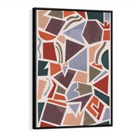 Obraz w ramie 50x70 - Intrygujące Rozbicie - gemoetryczne kształty, mozaika - rama czarna