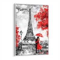 Obraz w ramie 80x120 - Paryż Wieża - Paryż, Wieża - rama biała