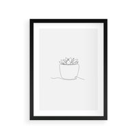 Plakat w ramie 30x40 - Rozkwitające Echa - szkic, minimalizm - rama czarna
