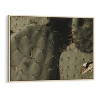 Obraz w ramie 70x50 - Urok Egzotyki - kaktusy, boho - rama drewno