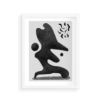 Plakat w ramie 40x50 - Abstrakcja w Monochromii - nowoczesna grafika, abstrakcja - rama biała
