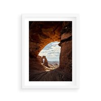 Plakat w ramie 50x70 - Magia pustynnego kanionu - pustynia, kanion - rama biała