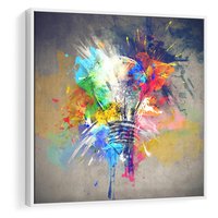 Obraz w ramie 80x80 - Kolory Kreatywnej Koncepcji - abstrakcyjna grafika, szkic żarówki - rama biała