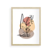 Plakat w ramie 50x70 - Konturem Przenikające - abstrakcja, sztuka nowoczesna - rama drewno