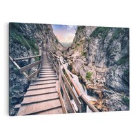 Obraz na płótnie 120x80 - Schody w skałach - Góry - schody, skały
