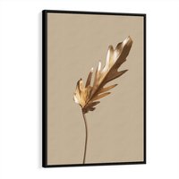 Obraz w ramie 50x70 - Piękno w Detalu - złoty, liść - rama czarna