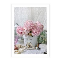 Plakat bez ramy 21x30 - Miłość w powietrzu - kwiaty, romantyczne