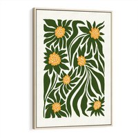 Obraz w ramie 80x120 - Spojrzenie wgłąb roślinnego świata - abstrakcyjne kwiaty, kompozycja - rama drewno