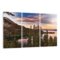 Obraz na płótnie 120x80 - Jezioro w lesie spokój natury - jezioro, las