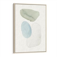 Obraz w ramie 80x120 - Akwarelowa Symfonia Natury - abstrakcyjne delikatne plamy, akwarelowe - rama drewno