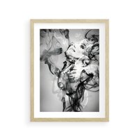 Plakat w ramie 50x70 - Abstrakcja kobiecego piękna - abstrakcja, kobieta - rama drewno