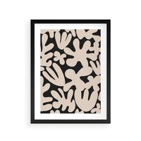 Plakat w ramie 50x70 - Księga Ukrytych Widoków - abstrakcyjne czarno białe formy, minimalizm - rama czarna