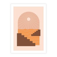 Plakat bez ramy 21x30 - Słoneczne Inspiracje w Stylu Boho - boho grafika, słońce