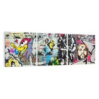Obraz na płótnie 90x30 - Energiczne wybuchy graffiti - graffiti