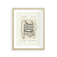 Plakat w ramie 50x70 - Spojrzenia Wewnętrznych Widoków - nowoczesna sztuka kobieca, plakat - rama drewno