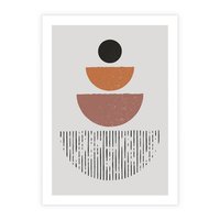 Plakat bez ramy 30x40 - Półkola i Boho Akcent - geometria, półkola