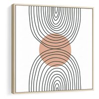 Obraz w ramie 50x50 - Przenikające Widzenia - półkola, koło - rama drewno