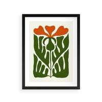 Plakat w ramie 50x70 - Minimalistyczny Urok Kwiatu - kwiat, sztuka nowoczesna - rama czarna