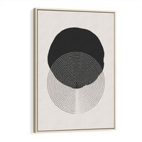 Obraz w ramie 70x100 - Boho Przenikanie Uroku - abstrakcyjna kompozycja, okręgi - rama drewno