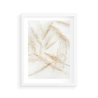 Plakat w ramie 30x40 - Pampas w Stylu Boho: Kompozycja Natury - suche trawy, pampas - rama biała