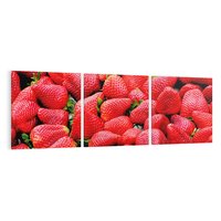 Obraz na płótnie 120x40 - Truskawki Czerwone Kropki Uczuć - truskawki, owoce