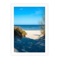 Plakat bez ramy 21x30 - Spokój nad brzegiem morza - plaża, morze