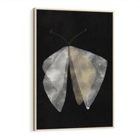Obraz w ramie 50x70 - Obce Powidoki - abstrakcyjna ćma, mroczna atmosfera - rama drewno