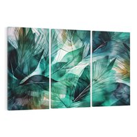 Obraz na płótnie 120x80 - Zieleń Tropików - tropikalne zielone liście palmy, monstera