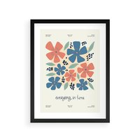 Plakat w ramie 40x50 - Kształtując Marzenia - kwiaty, nowoczesna abstrakcja - rama czarna