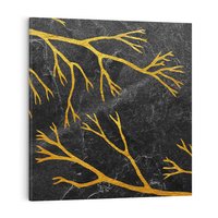 Obraz na płótnie 40x40 - Marmurowe Drzewa Snu - złote gałęzie, drzewa