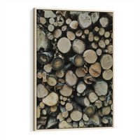 Obraz w ramie 50x70 - Bliskość Natury - drewno, las - rama drewno