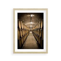 Plakat w ramie 50x70 - Winniczka - winnica, beczki - rama drewno