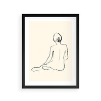 Plakat w ramie 30x40 - Akt w Minimalizmie - kobieta akt, minimalizm - rama czarna